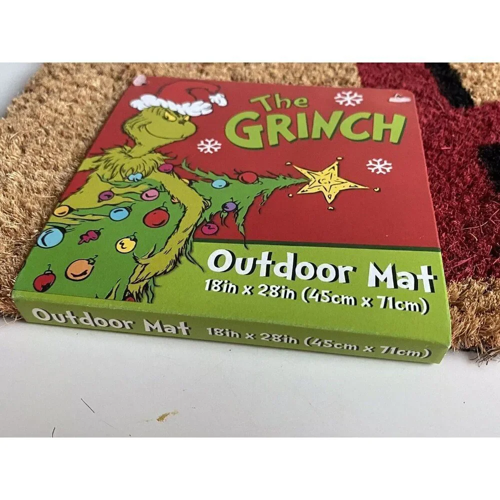 Dr. Seuss The Grinch HO‎ HO HO Coir Doormat Rug Christmas Porch Outdoor Holiday